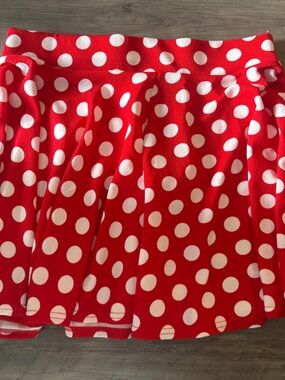 Red Polka Dot Mini Skirt - Flared Pleat Style